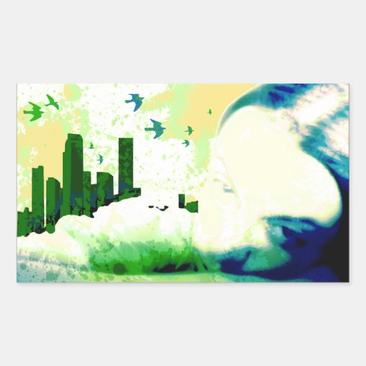 Sticker Rectangulaire hors limites. (Devant)