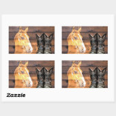 Sticker Rectangulaire Horse Cowboy Boots Rustic Barque (Feuille)