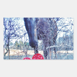 Sticker Rectangulaire Horse et heart
