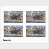 Sticker Rectangulaire Horses galloping in the water (Feuille)