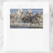 Sticker Rectangulaire Horses galloping in the water (Sac)