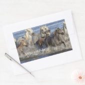 Sticker Rectangulaire Horses galloping in the water (Enveloppe)