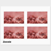 Sticker Rectangulaire HORSES GRAZER, Antique Rouge Rose (Feuille)