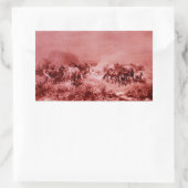 Sticker Rectangulaire HORSES GRAZER, Antique Rouge Rose (Sac)