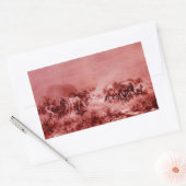 Sticker Rectangulaire HORSES GRAZER, Antique Rouge Rose (Enveloppe)