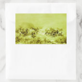 Sticker Rectangulaire HORSES GRAZER, Olive Green antique (Sac)