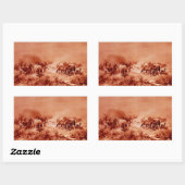 Sticker Rectangulaire HORSES GRAZER, Rouge antique rose Brown (Feuille)
