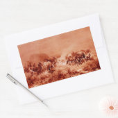 Sticker Rectangulaire HORSES GRAZER, Rouge antique rose Brown (Enveloppe)