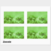 Sticker Rectangulaire HORSES GRAZER, Vert clair antique (Feuille)