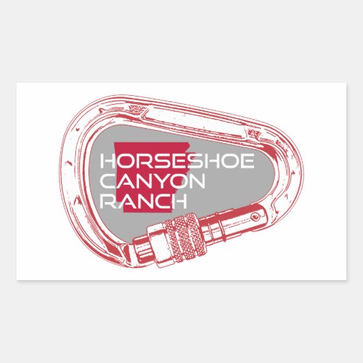 Sticker Rectangulaire Horseshoe Canyon Ranch Arkansas Escalade Carabiner (Devant)