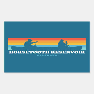 Sticker Rectangulaire Horsetooth Réservoir Colorado Canoë