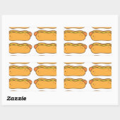 Sticker Rectangulaire Hot dog sur un petit pain (Feuille)