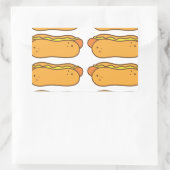 Sticker Rectangulaire Hot dog sur un petit pain (Sac)