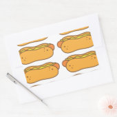 Sticker Rectangulaire Hot dog sur un petit pain (Enveloppe)