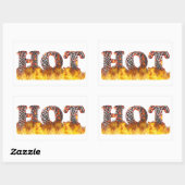 Sticker Rectangulaire HOT - letters in fire and molten lava (Feuille)