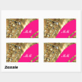 Sticker Rectangulaire Hot pink & gold bling (Feuille)
