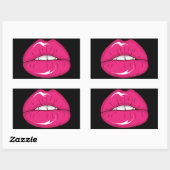 Sticker Rectangulaire Hot Rose Lips - A Kiss and a Smile! (Feuille)