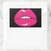 Sticker Rectangulaire Hot Rose Lips - A Kiss and a Smile! (Sac)