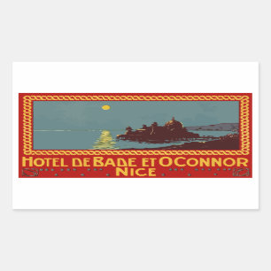 Sticker Rectangulaire Hotel de Bade et Connor (Nice) Vector format