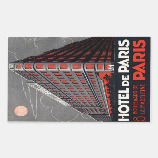 Sticker Rectangulaire Hotel de Paris (Paris) (Devant)