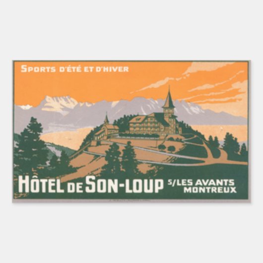Sticker Rectangulaire Hôtel de son-loup Montreux Suisse (Devant)