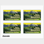 Sticker rectangulaire Hotel Pension Bellevue (Feuille)