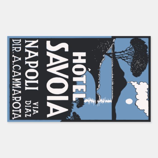 Sticker Rectangulaire Hotel Savoia (Napoli - Italy) Vector format (Devant)