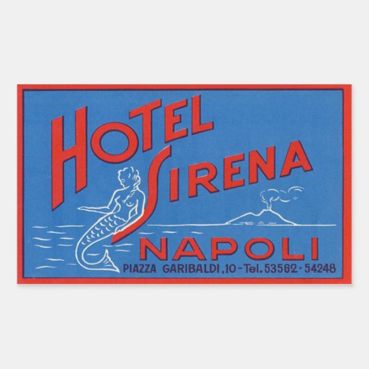 Sticker Rectangulaire Hotel Sirena (Naples Italie) (Devant)