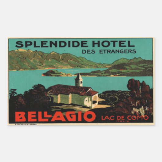 Sticker Rectangulaire Hôtel Splendide Des Etragers Bellagio (Devant)