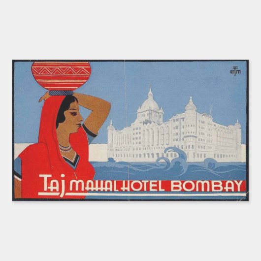 Sticker Rectangulaire Hôtel Taj Mahal (Bombay Inde) (Devant)