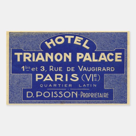 Sticker Rectangulaire Hôtel Trianon Palace (Paris France) (Devant)