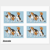 Sticker Rectangulaire Hound beagle (Feuille)