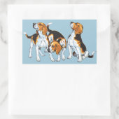 Sticker Rectangulaire Hound beagle (Sac)