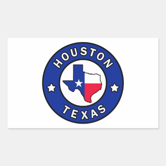 Sticker Rectangulaire Houston Texas (Devant)
