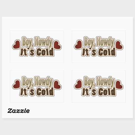 Sticker Rectangulaire Howdy It is Cold (Feuille)