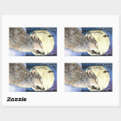 Sticker Rectangulaire Howling - Wolf Art (Feuille)