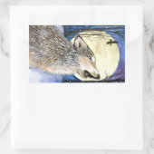 Sticker Rectangulaire Howling - Wolf Art (Sac)