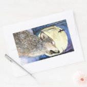 Sticker Rectangulaire Howling - Wolf Art (Enveloppe)