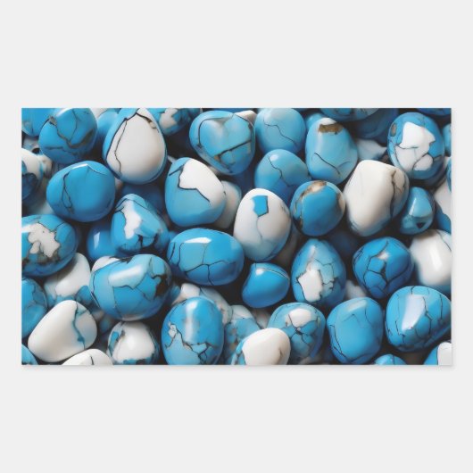 Sticker Rectangulaire Howlite bleu (Devant)