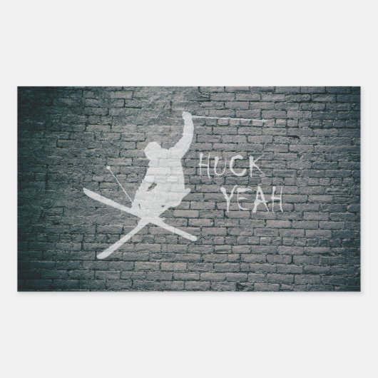 Sticker Rectangulaire Huck Ouais (Ski) (Devant)