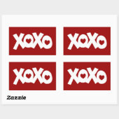 Sticker Rectangulaire Hugs & Baisers Amour & Coeurs (Feuille)