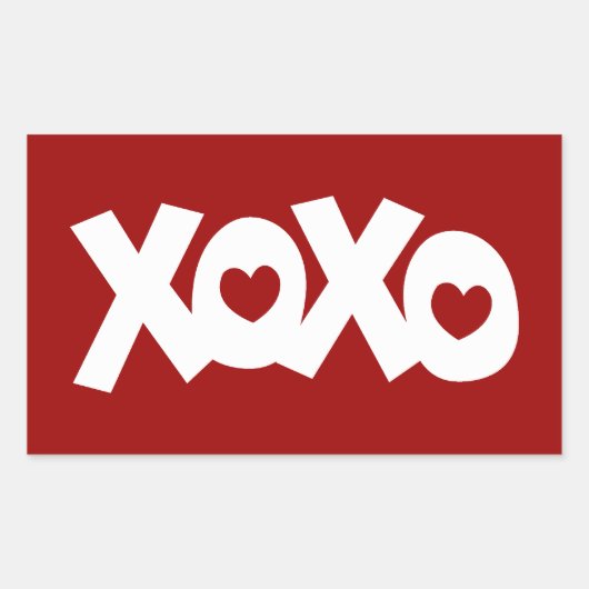 Sticker Rectangulaire Hugs & Baisers Amour & Coeurs (Devant)