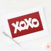 Sticker Rectangulaire Hugs & Baisers Amour & Coeurs (Enveloppe)