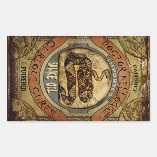 Sticker Rectangulaire Huile de serpent (Devant)
