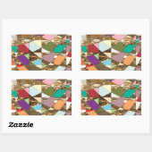 Sticker Rectangulaire Huile d'or couleur Abstraite (Feuille)