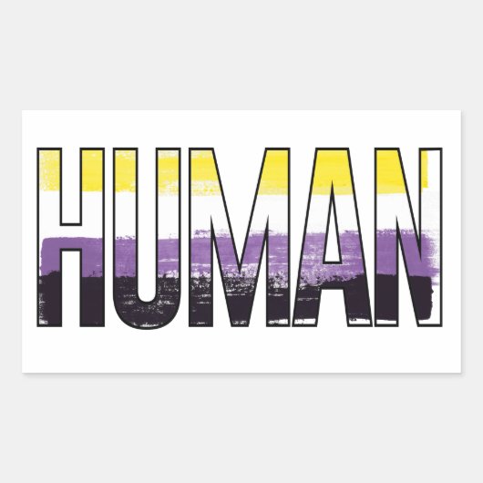 Sticker Rectangulaire Humain non binaire (Devant)