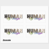 Sticker Rectangulaire Humain par design paix amour égalité (Feuille)