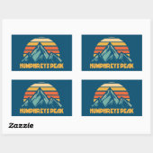 Sticker Rectangulaire Humphreys Peak Arizona Retro Turquoise (Feuille)