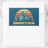 Sticker Rectangulaire Humphreys Peak Arizona Retro Turquoise (Sac)