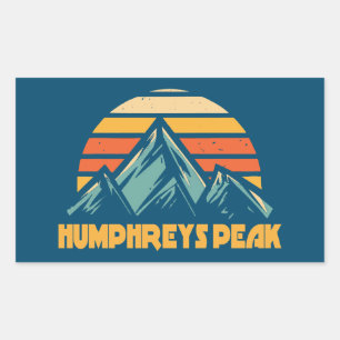 Sticker Rectangulaire Humphreys Peak Arizona Retro Turquoise
